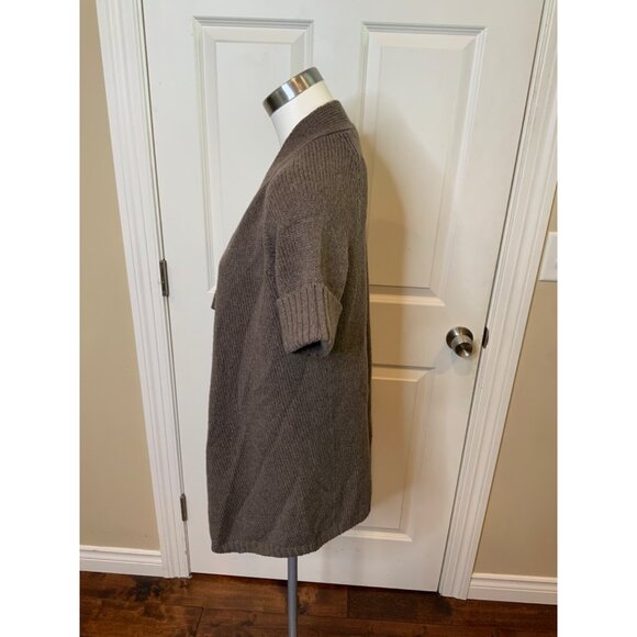 Vince Brown Wool Blend Knit Short Sleeve Cardigan, Size S - Picture 3 of 5